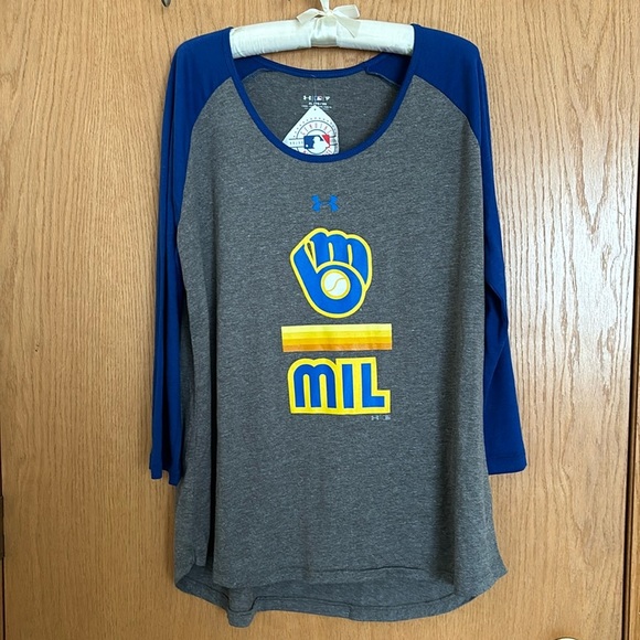 NWT- Under Armour Milwaukee Brewers Tee - Picture 1 of 5